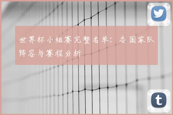 世界杯小组赛完整名单：各国家队阵容与赛程分析