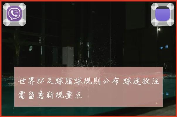 世界杯足球赌球规则公布 球迷投注需留意新规要点